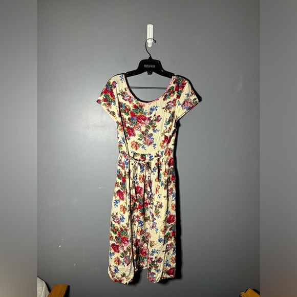 April Cornell Floral Knee Length Tie Back Dress Size XXS - Picture 2 of 5